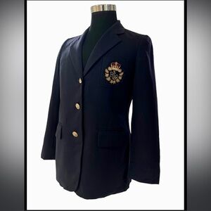 NWOT Vintage 90’s Ralph Lauren Lauren Logo Crest Embroidered Blazer